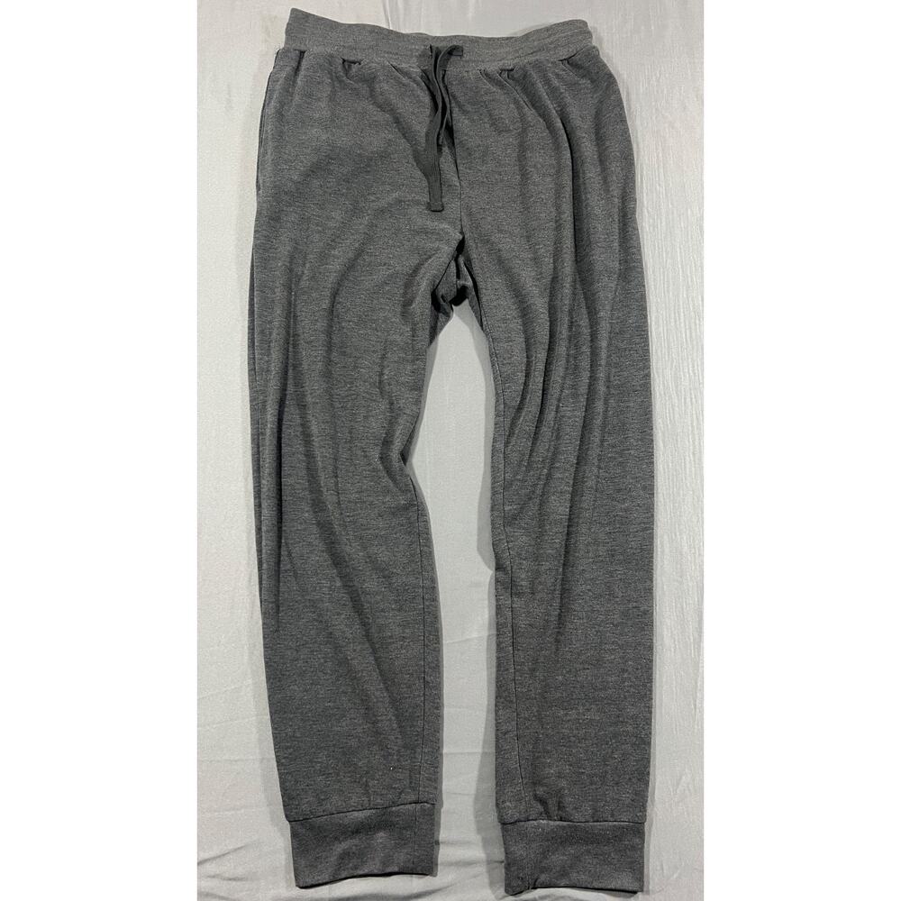 Fresh Clean Threads Men’s Large Gray Jogger Sweatpants Drawstring Zip Pocket